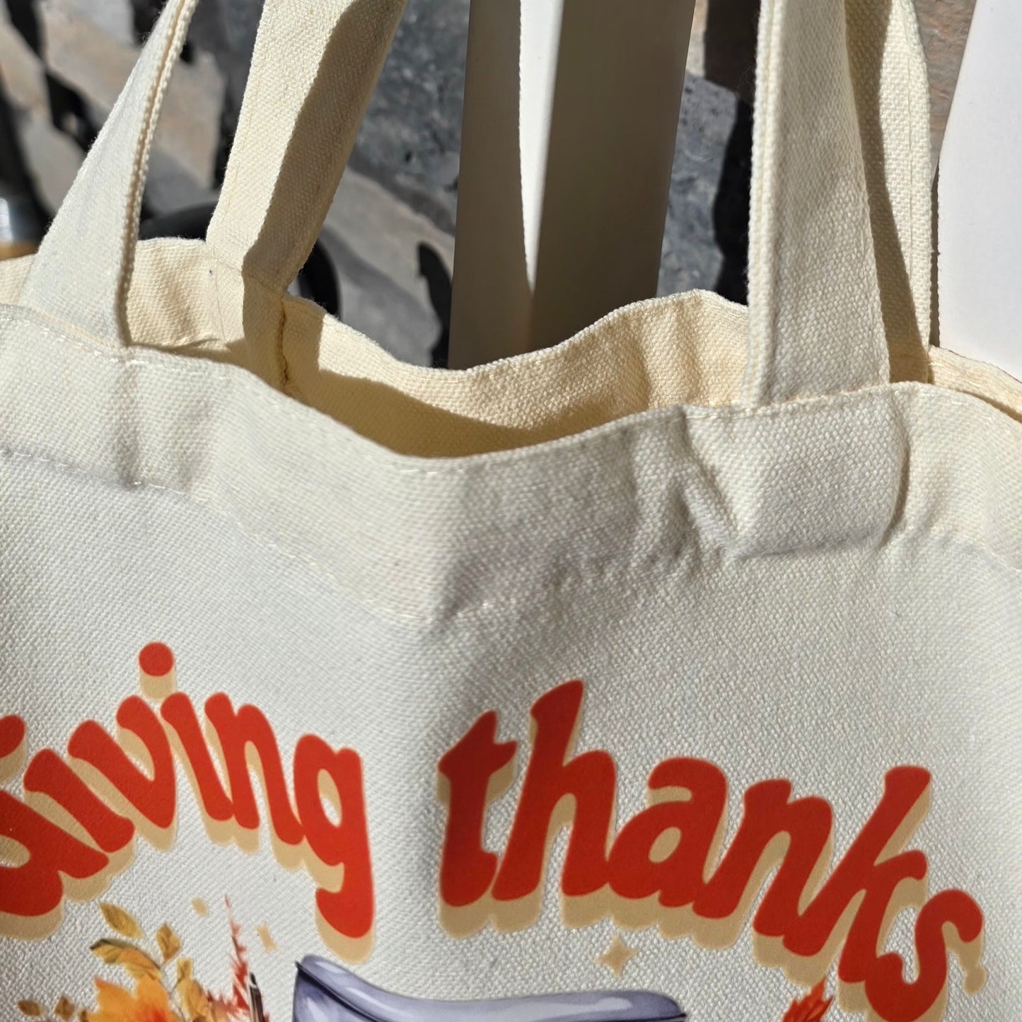 Small Canvas Totes - Giving Thanks to the Lord