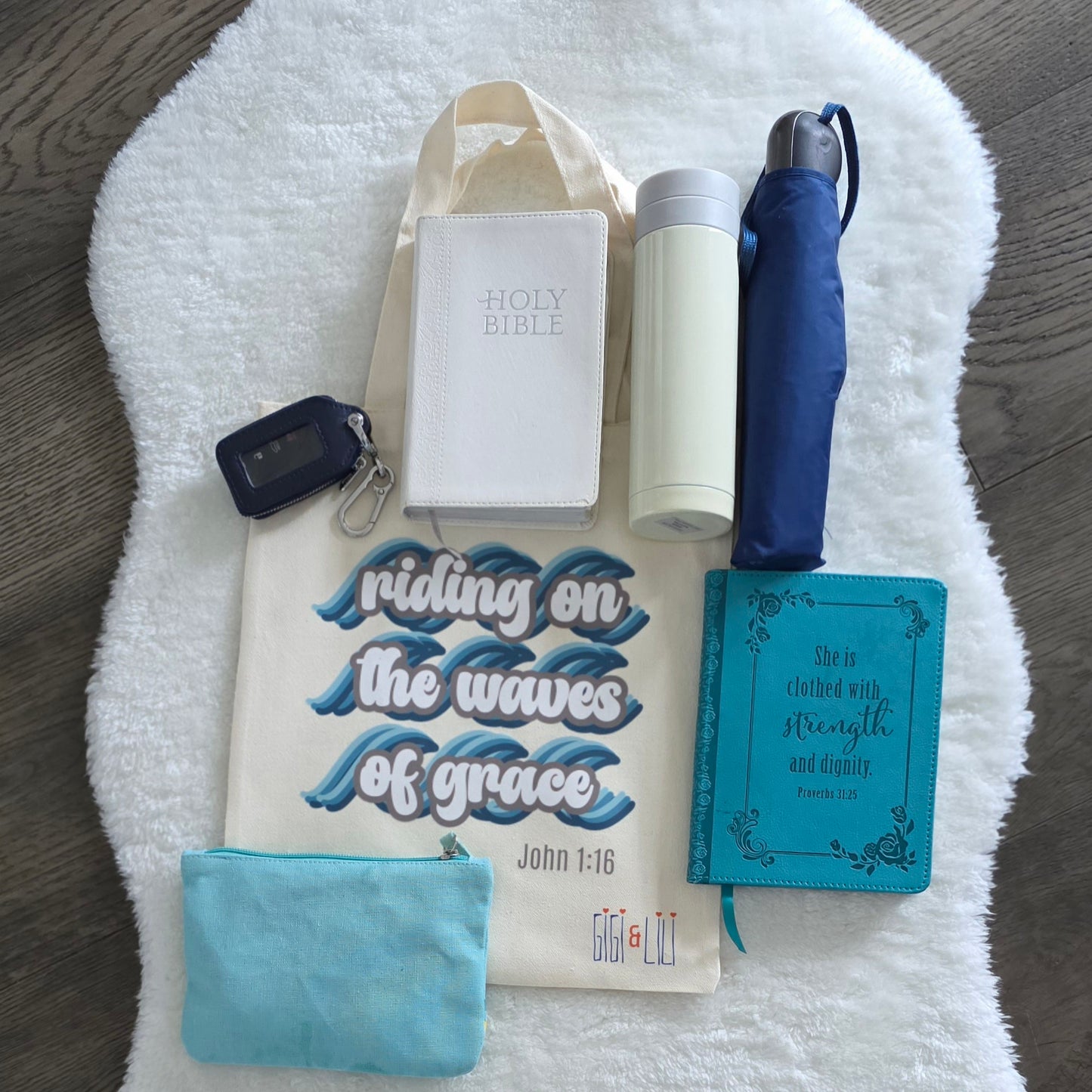 Small Canvas Tote - Riding on the Waves of Grace