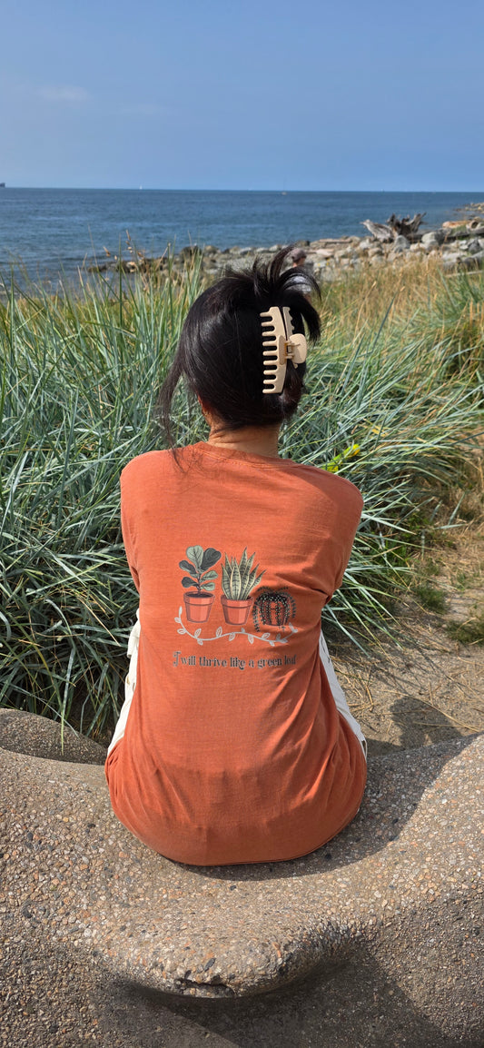 I Will Thrive Like a Green Leaf Garment-dyed Long Sleeve Unisex Shirt