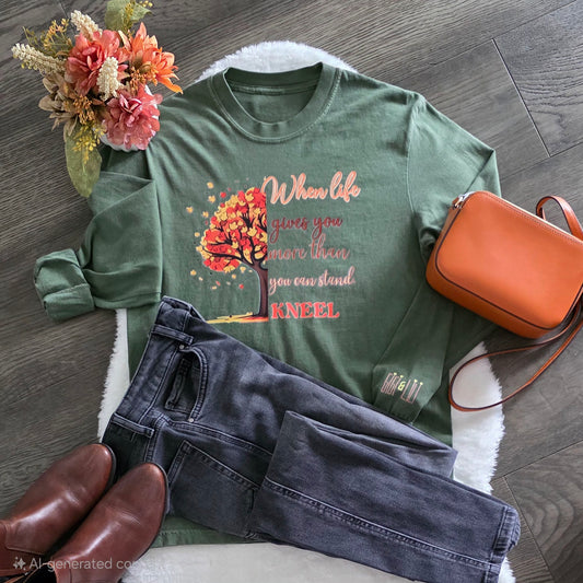 When Life Gives You More Than You Can Stand - KNEEL - Long Sleeve Unisex Shirt