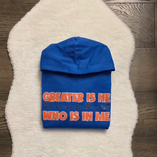 Greater Is He That is in Me Than he Who is in the World Youth Hoodie
