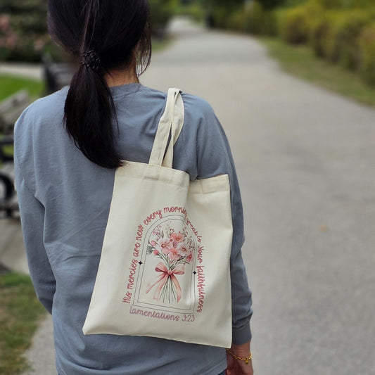 Small Canvas Totes - His Mercies are New Every Morning