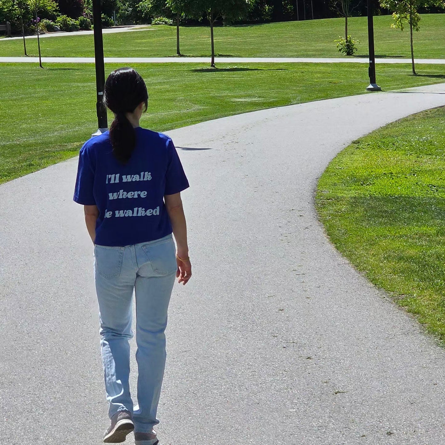 I'll Walk where He Walked Women T-shirt