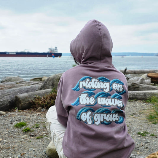 Riding on the Waves of Grace - Adult Midweight Hooded Sweatshirt